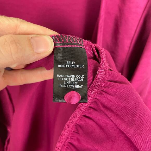 Lulu’s | NWT Magenta Ready for Romance Mini Satin Wrap Dress *RE-ATTACH BUTTONS* - Picture 11 of 12